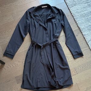 FIG Black Long-Sleeve Belted Dress